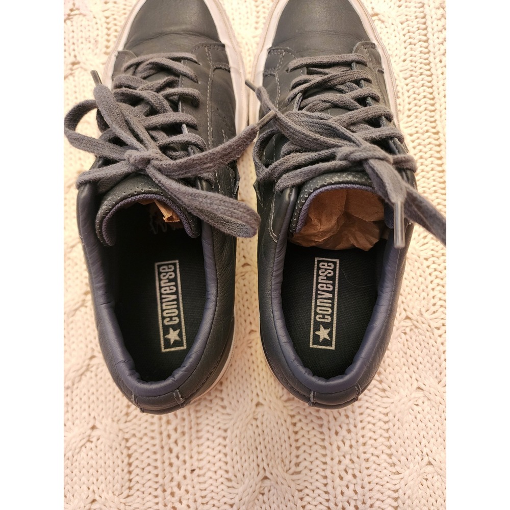 Converse One Star Prime Dark Grey Charcoal Leather Sneakers W8 / M6 158469C - Picture 6 of 9